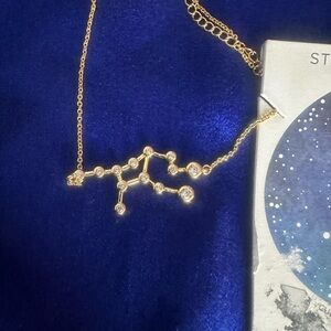 NWT! Virgo Constellation Zodiac Gold-tone Cubic Zirconia Pendant Necklace